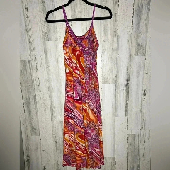 NATORI Dress Size Small Pink Orange - Picture 6 of 6